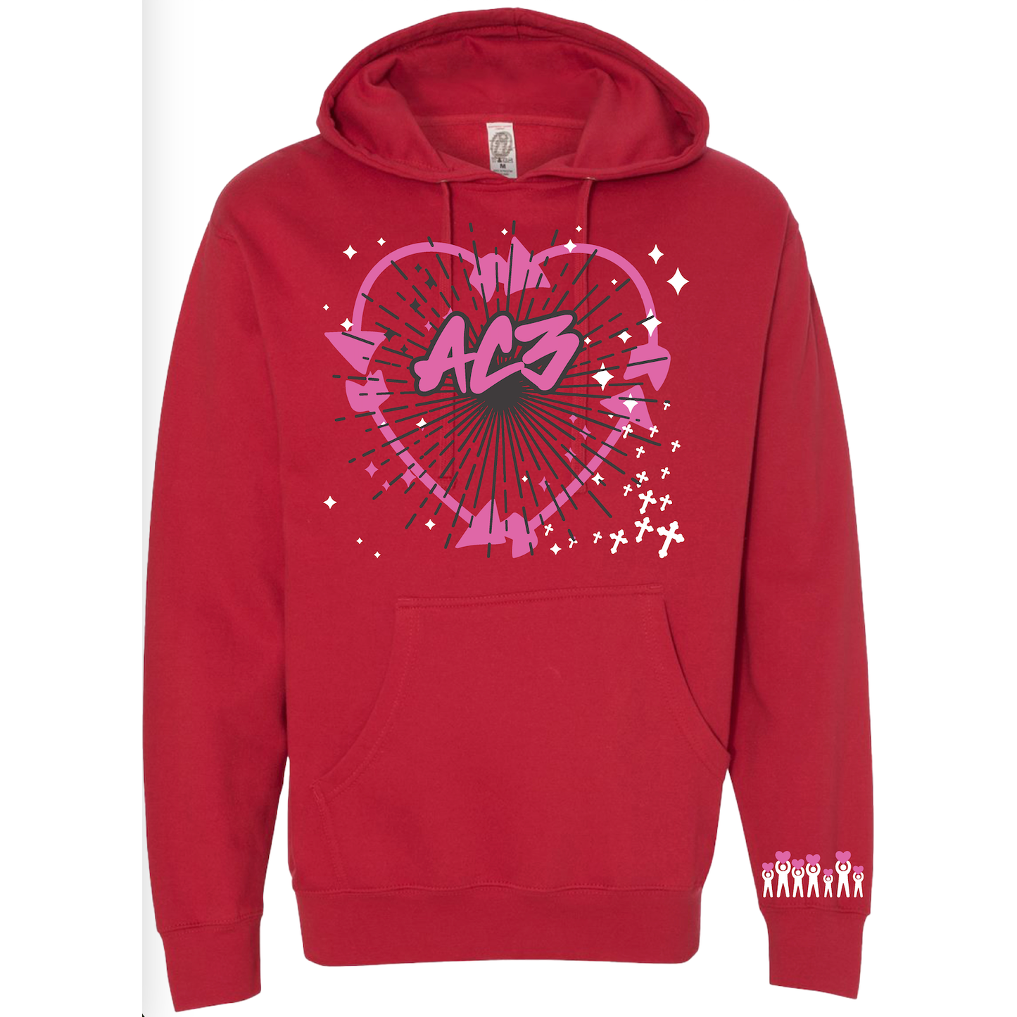 First Edition AC3 Spread the Love Red Hoodie