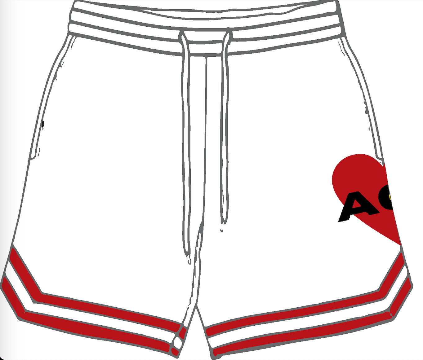 Spread the Love Premium White Mesh Shorts