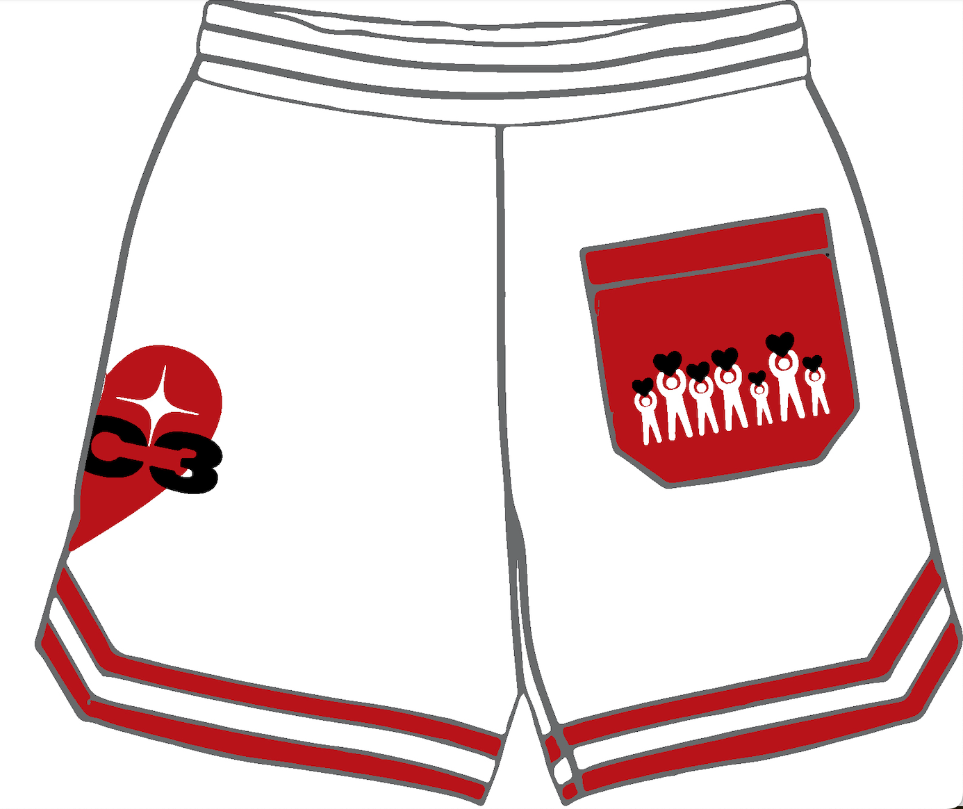 Spread the Love Premium White Mesh Shorts