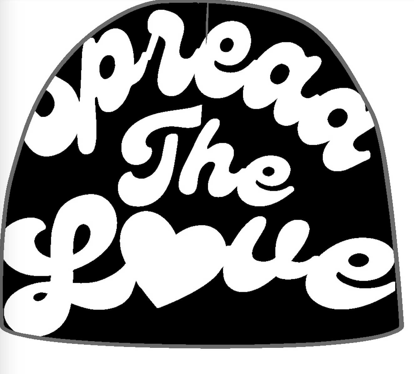 Spread The Love Premium Black and White Beanie