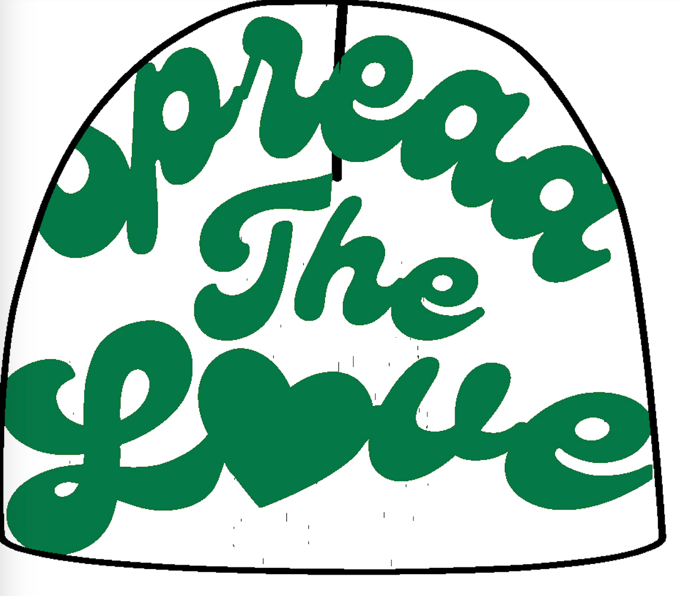 Spread The Love Premium White and Green Beanie