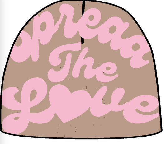 Spread The Love Premium Cream and Pink Beanie
